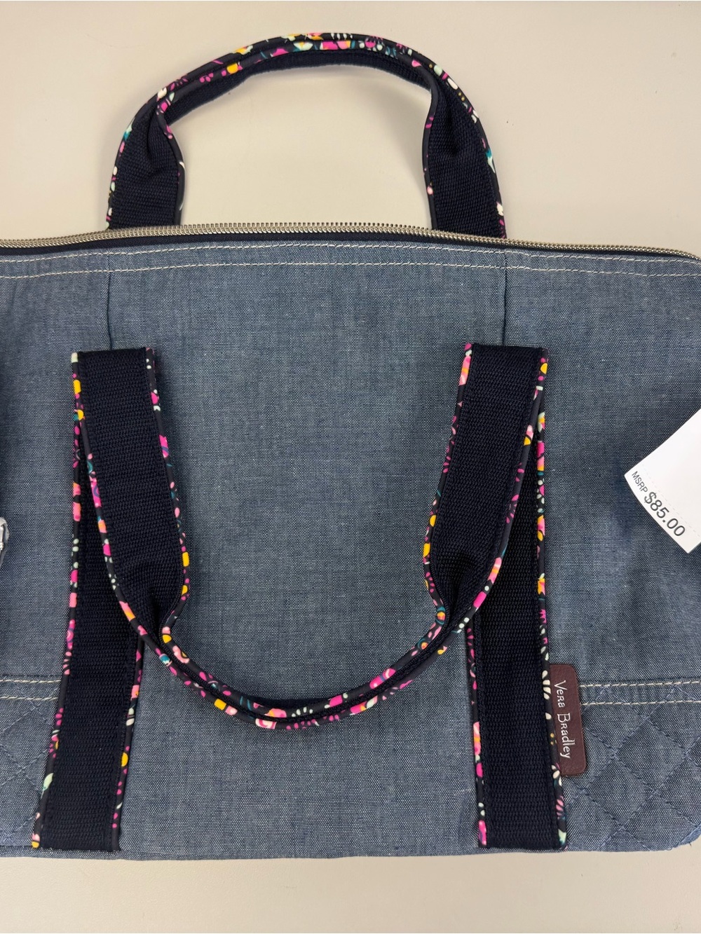NWT Vera Bradley VBU Satchel Blue Chambray - Picture 2 of 8